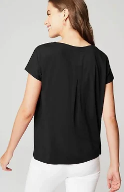 J.Jill Luxe Supima® Pleat-Back Tee | Jjill-Women Tops & Tees