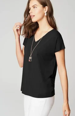 J.Jill Luxe Supima® Pleat-Back Tee | Jjill-Women Tops & Tees
