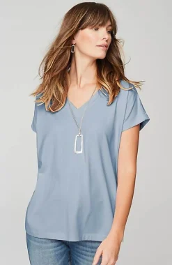 J.Jill Luxe Supima® Pleat-Back Tee | Jjill-Women Tops & Tees