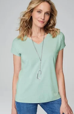 J.Jill Luxe Supima® Pleat-Back Tee | Jjill-Women Tops & Tees
