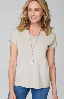 J.Jill Luxe Supima® Pleat-Back Tee | Jjill-Women Tops & Tees