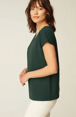 J.Jill Luxe Supima® Pleat-Back Tee | Jjill-Women Tops & Tees