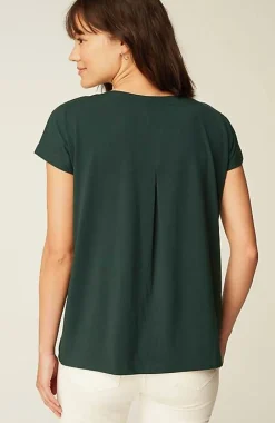 J.Jill Luxe Supima® Pleat-Back Tee | Jjill-Women Tops & Tees