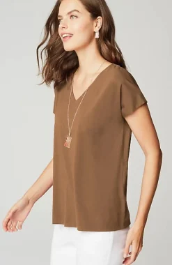 J.Jill Luxe Supima® Pleat-Back Tee | Jjill-Women Tops & Tees