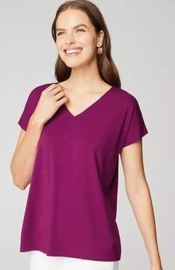 J.Jill Luxe Supima® Pleat-Back Tee | Jjill-Women Tops & Tees