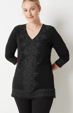 J.Jill Metallic-Embroidered Tunic | Jjill-Women Tops & Tees