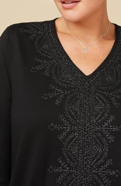 J.Jill Metallic-Embroidered Tunic | Jjill-Women Tops & Tees