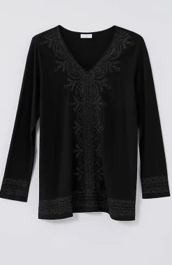 J.Jill Metallic-Embroidered Tunic | Jjill-Women Tops & Tees