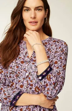 J.Jill Mixed-Florals Border-Printed Top | Jjill-Women Tops & Tees