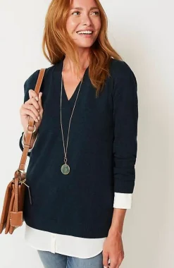 J.Jill Mixed-Media Layered Sweater | Jjill-Women Sweaters