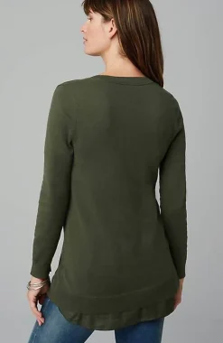 J.Jill Mixed-Media Layered V-Neck Sweater | Jjill-Women Sweaters