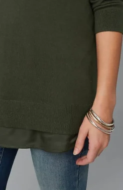 J.Jill Mixed-Media Layered V-Neck Sweater | Jjill-Women Sweaters