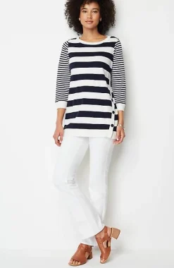 J.Jill Organically Grown Cotton Button-Seamed Tunic | Jjill-Women Tops & Tees
