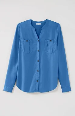 J.Jill Overdyed Button-Front Camp Shirt | Jjill-Women Shirts & Blouses