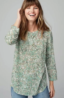 J.Jill Paisley Henley Top | Jjill-Women Shirts & Blouses