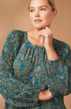 J.Jill Paisley Pleated-Sleeves Tunic | Jjill-Women Tunics