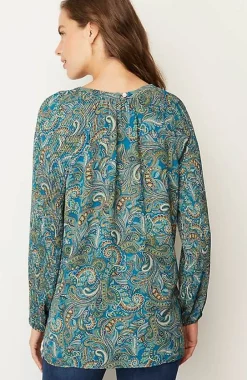 J.Jill Paisley Pleated-Sleeves Tunic | Jjill-Women Tunics