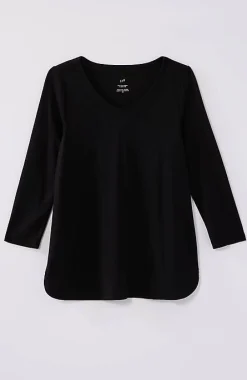J.Jill Pima 3/4-Sleeve V-Neck Tee | Jjill-Women Tops & Tees