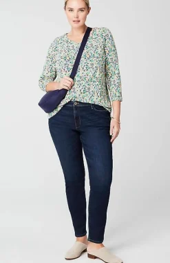 J.Jill Pima 3/4-Sleeve V-Neck Tee | Jjill-Women Tops & Tees