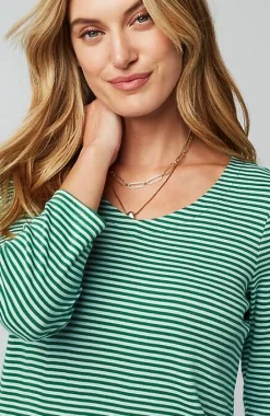J.Jill Pima 3/4-Sleeve V-Neck Tee | Jjill-Women Tops & Tees
