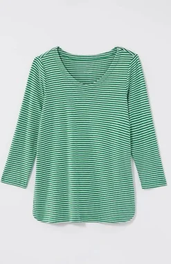 J.Jill Pima 3/4-Sleeve V-Neck Tee | Jjill-Women Tops & Tees