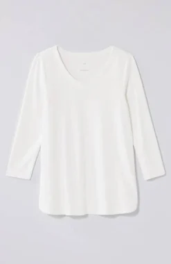 J.Jill Pima 3/4-Sleeve V-Neck Tee | Jjill-Women Tops & Tees