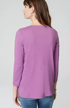 J.Jill Pima 3/4-Sleeve V-Neck Tee | Jjill-Women Tops & Tees