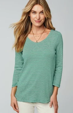 J.Jill Pima 3/4-Sleeve V-Neck Tee | Jjill-Women Tops & Tees