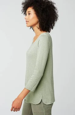 J.Jill Pima 3/4-Sleeve V-Neck Tee | Jjill-Women Tops & Tees