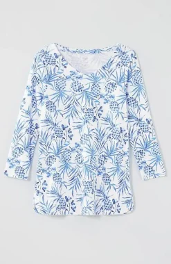 J.Jill Pima 3/4-Sleeve V-Neck Tee | Jjill-Women Tops & Tees