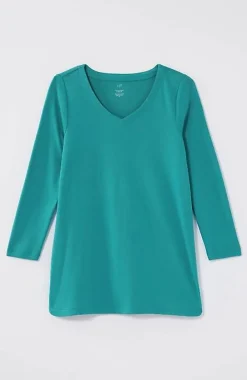 J.Jill Pima 3/4-Sleeve V-Neck Tee | Jjill-Women Tops & Tees