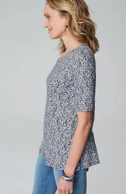J.Jill Pima-Slub Scoop-Neck Side-Slit Tee | Jjill-Women Tops & Tees