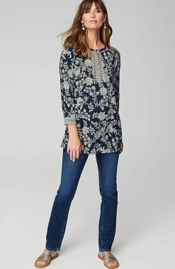 J.Jill Piped Paisley Tunic | Jjill-Women Tops & Tees