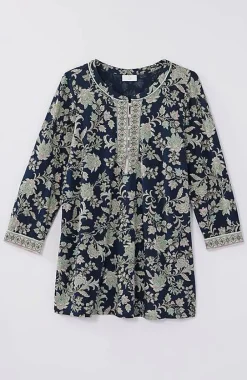 J.Jill Piped Paisley Tunic | Jjill-Women Tops & Tees