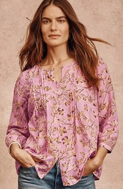 J.Jill Printed A-Line Pintucked Top | Jjill-Women Shirts & Blouses