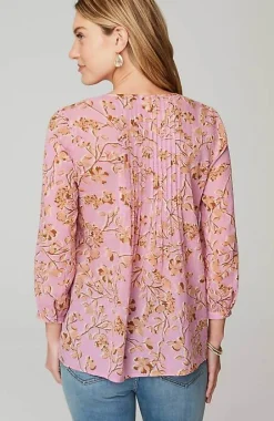 J.Jill Printed A-Line Pintucked Top | Jjill-Women Shirts & Blouses
