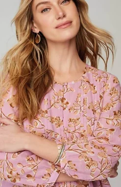 J.Jill Printed A-Line Pintucked Top | Jjill-Women Shirts & Blouses