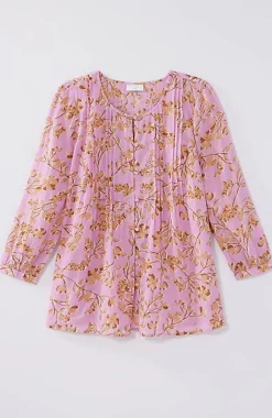 J.Jill Printed A-Line Pintucked Top | Jjill-Women Shirts & Blouses