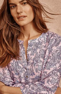 J.Jill Printed Linen Pintucked Popover | Jjill-Women Shirts & Blouses