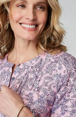 J.Jill Printed Linen Pintucked Popover | Jjill-Women Shirts & Blouses