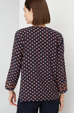 J.Jill Printed U0026 Embroidered V-Neck Top | Jjill-Women Shirts & Blouses