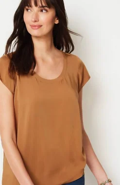 J.Jill Pure Jill Ecovero Satin Cap-Sleeve Top | Jjill-Women Shirts & Blouses