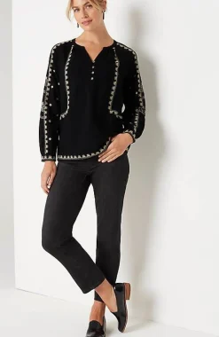 J.Jill Pure Jill Embroidered Popover Top | Jjill-Women Shirts & Blouses