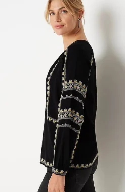 J.Jill Pure Jill Embroidered Popover Top | Jjill-Women Shirts & Blouses