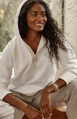 J.Jill Pure Jill French Terry Embroidered-Hood Pullover | Jjill-Women Tops & Tees
