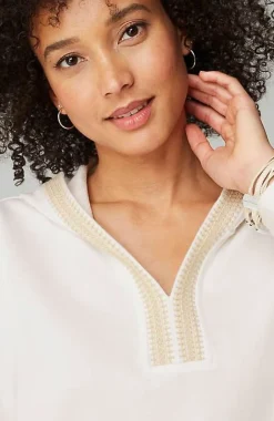 J.Jill Pure Jill French Terry Embroidered-Hood Pullover | Jjill-Women Tops & Tees