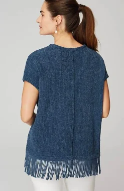 J.Jill Pure Jill Fringed-Hem V-Neck Sweater | Jjill-Women Sweaters