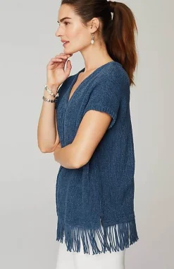 J.Jill Pure Jill Fringed-Hem V-Neck Sweater | Jjill-Women Sweaters