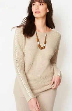 J.Jill Pure Jill Hand-Stitched Details Boat-Neck Sweater | Jjill-Women Sweaters