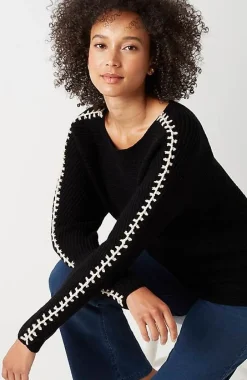 J.Jill Pure Jill Hand-Stitched Details Boat-Neck Sweater | Jjill-Women Sweaters